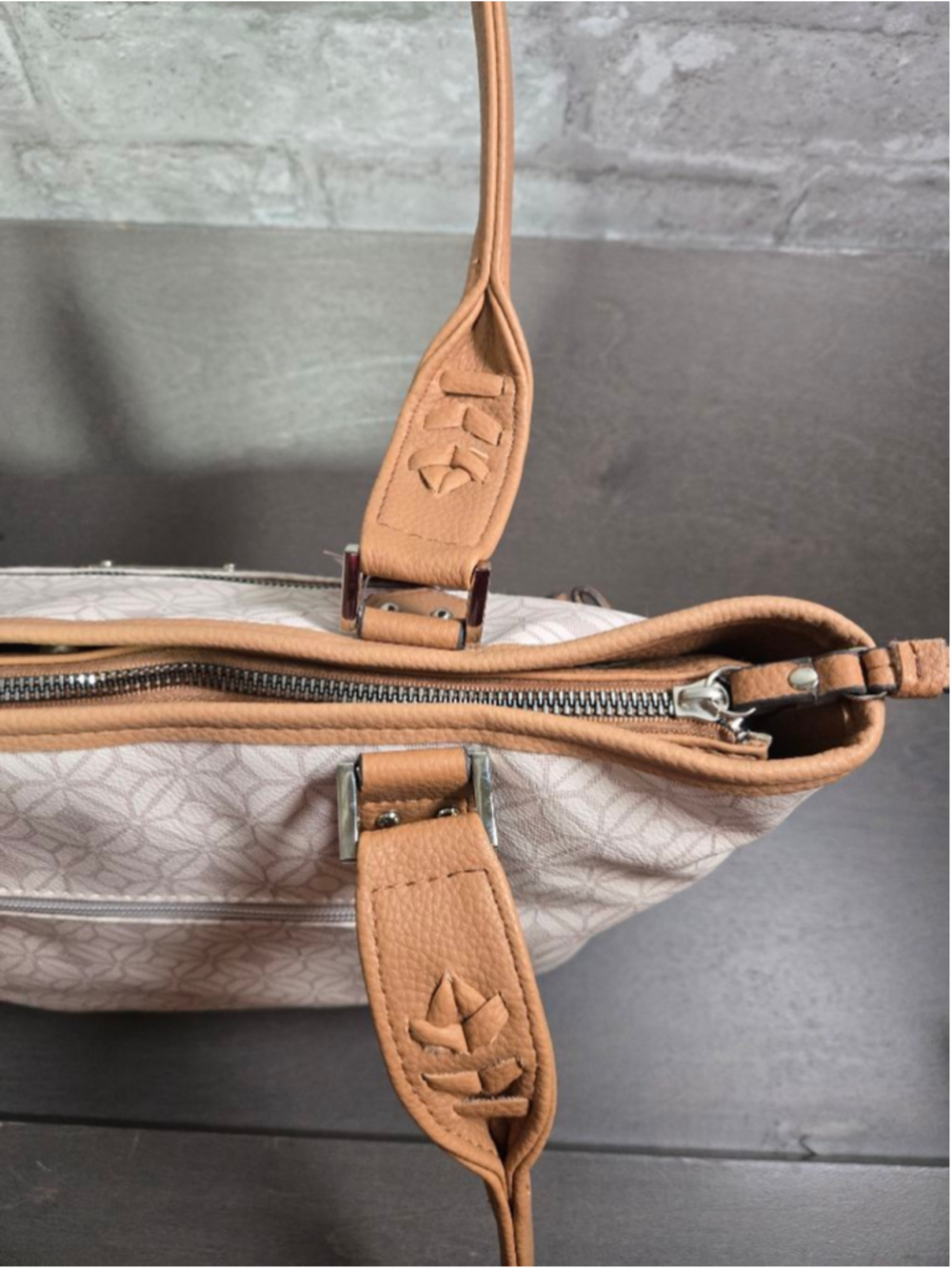 Women's ROSETTI Beige & Brown Logo Print Tote Bag One Size - Picture 8 of 11
